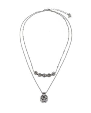 Collana cuore rosa smaltato, placcato argento LO53113