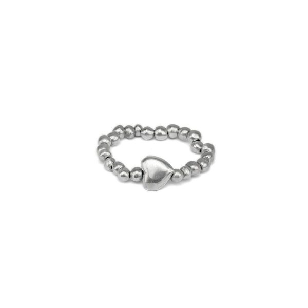 Bracciale elastico sfere con cuore.