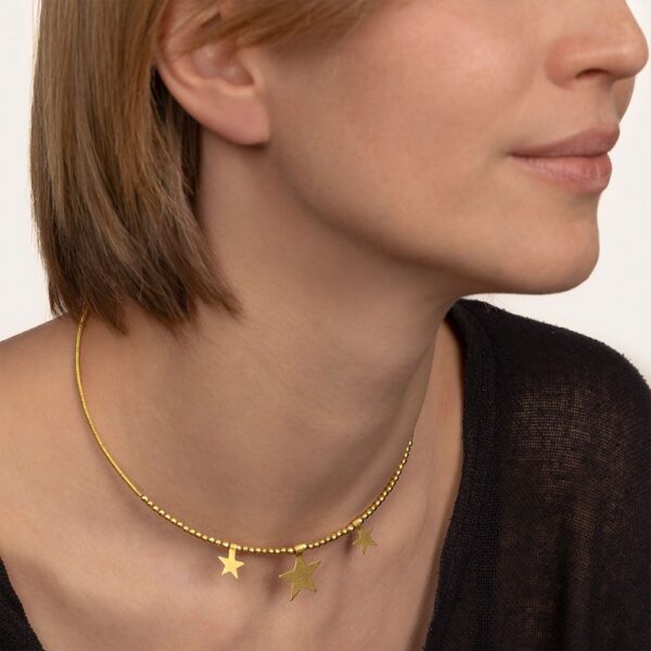 Collana Girocollo 3 stelle in ottone