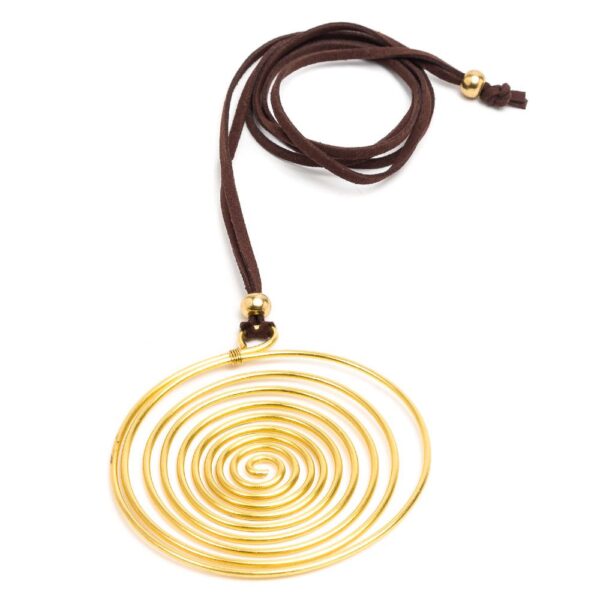 Collana filo regolabile con pendente spirale. Lavorazione artigianale.