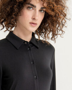 Camicia Surkana viscosa bamboo Nera