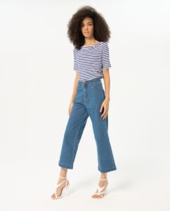 Pantaloni larghi in denim Azzurro