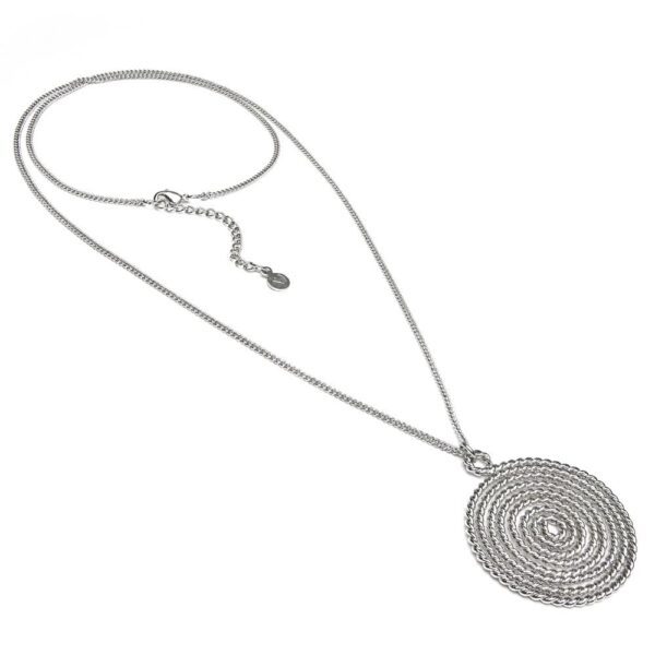 Collana modello girocollo sfere con pendenti cuore. Placcato in argento. Nickel tested