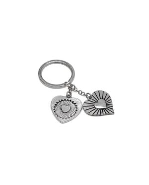 Portachiavi 2 cuori. Il regalo perfetto da fare e da farsi per un'occasione speciale o come ricordo di un viaggio. Placcato in argento. Nickel tested. Gioielli fatti a mano, unici e artigianali, perfetti per tutti i tuoi look